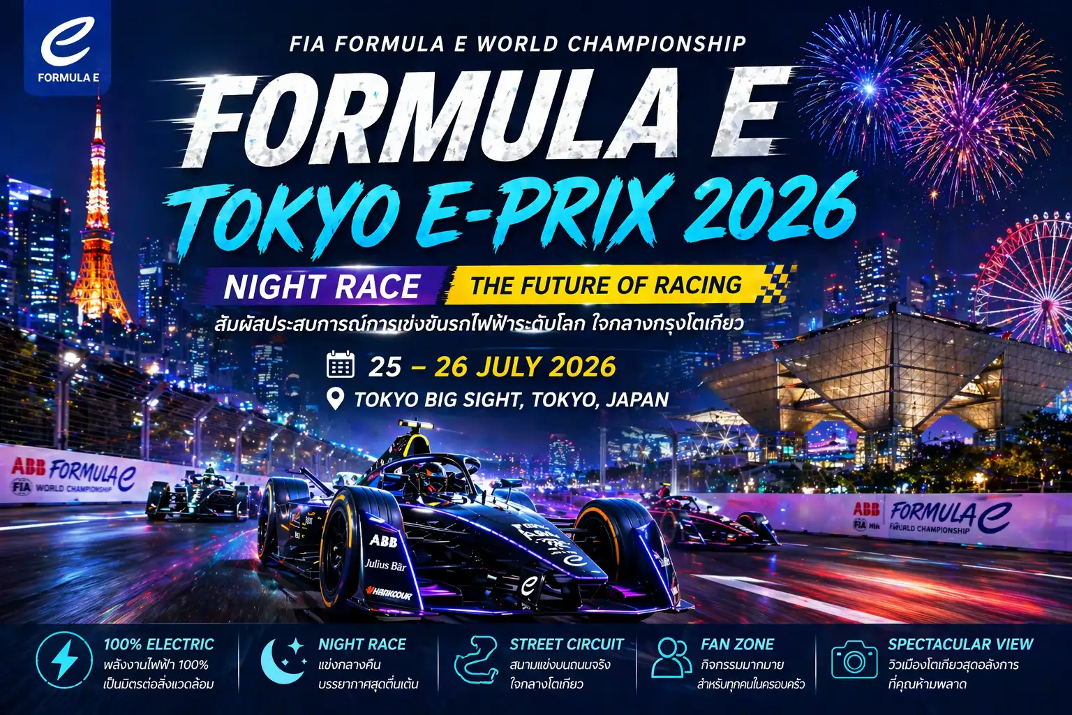 พร้อมหรือยัง? ไปมันส์กับ Formula E Tokyo E-Prix 2026
