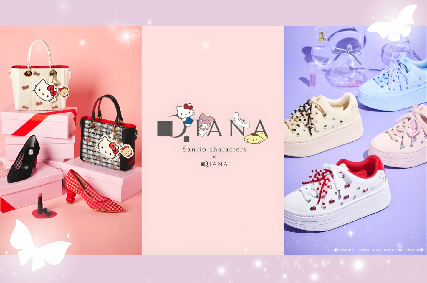 พบกับ Sanrio Characters × DIANA คอลเลกชันสุดพิเศษที่ผสมความน่ารักและความเรียบหรูได้อย่างลงตัว