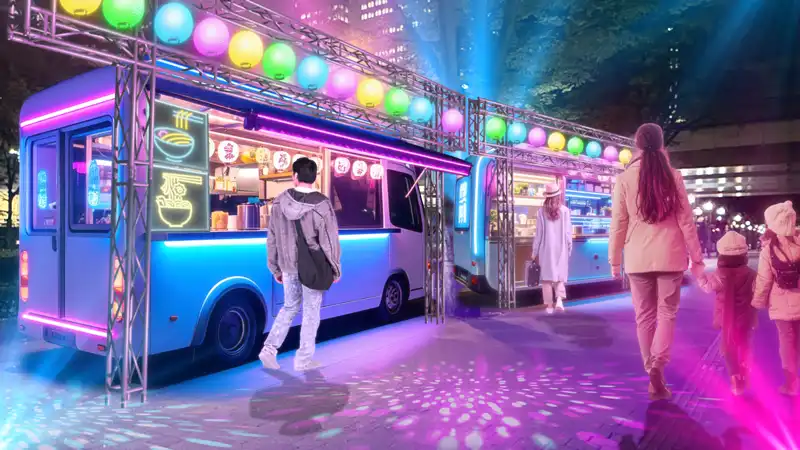 Neo Neon Food Stalls